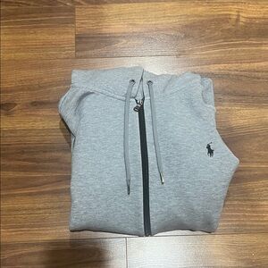 Gray Zip-Up Hoodie polo Ralph Lauren with recipet size medium